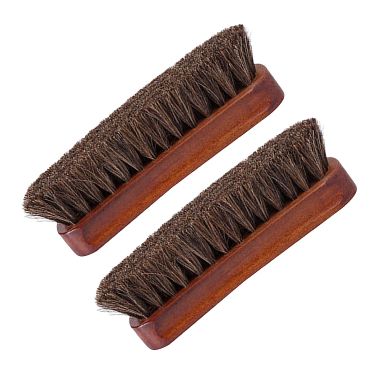 FRCOLOR Cepillo De Madera para Limpieza De Pelo De Caballo Cepillo para Zapatos para Pulir De Cerdas para Limpiar Zapatos Kit para El Cuidado De 2 Piezas x 4
