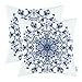 CaliTime Pack of 2 Cozy Fleece Throw Pillow Cases Covers for Couch Bed Sofa Vintage Mandala Snowflake Floral 18 X 18 Inches Navy Blue
