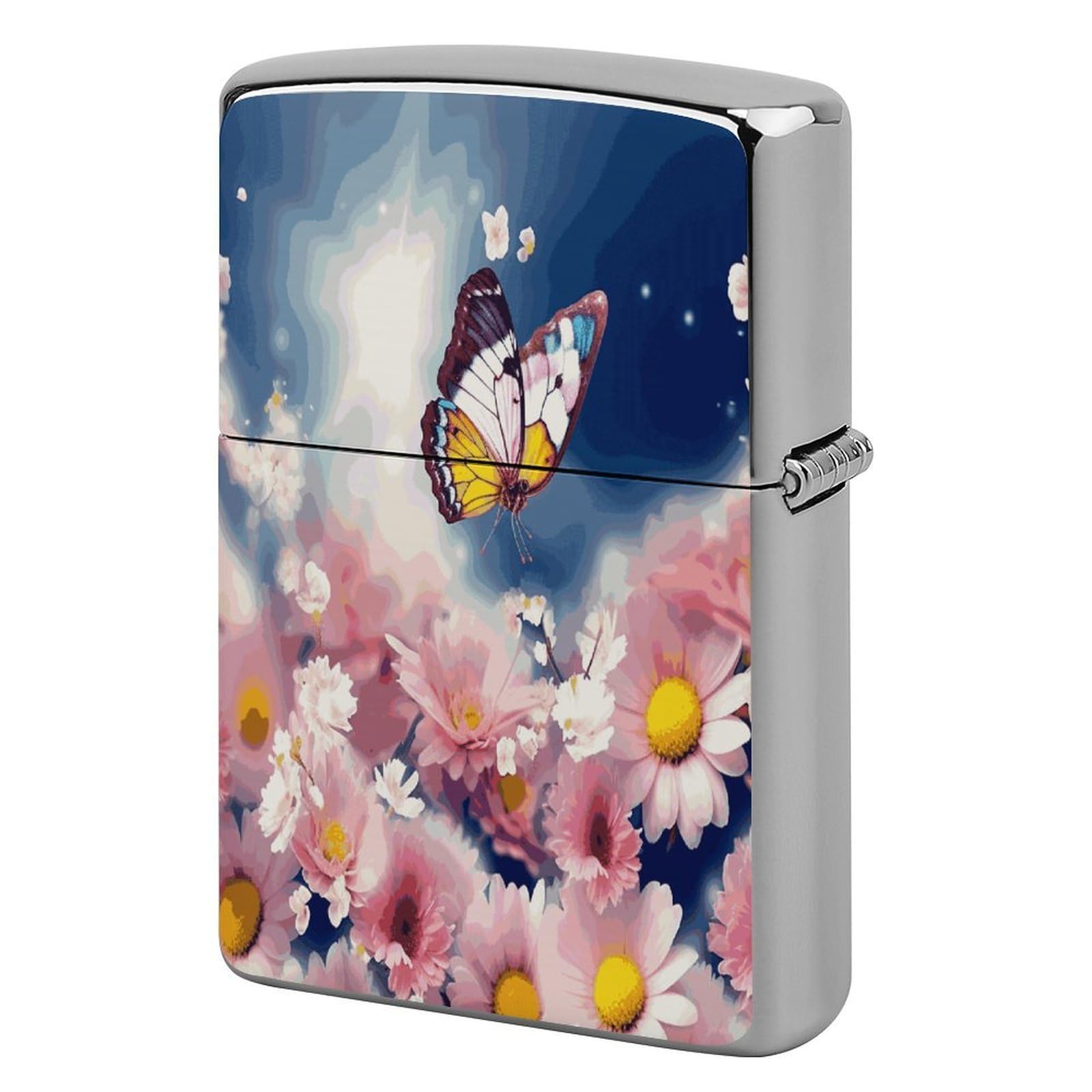 Fodpand Style Flowers Butterfly Metal Lighter Case Cover Lighter Sleeve