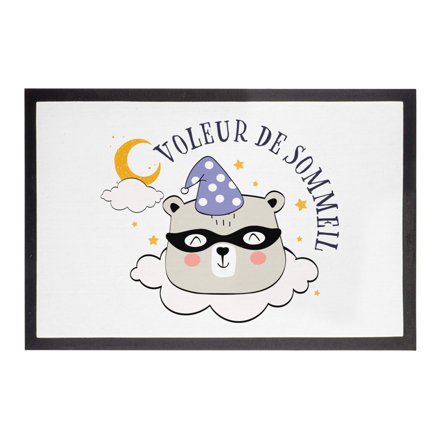 Paillasson Voleur de Sommeil Blanc 75x50cm pour une entrée de maison accueillante et cosy