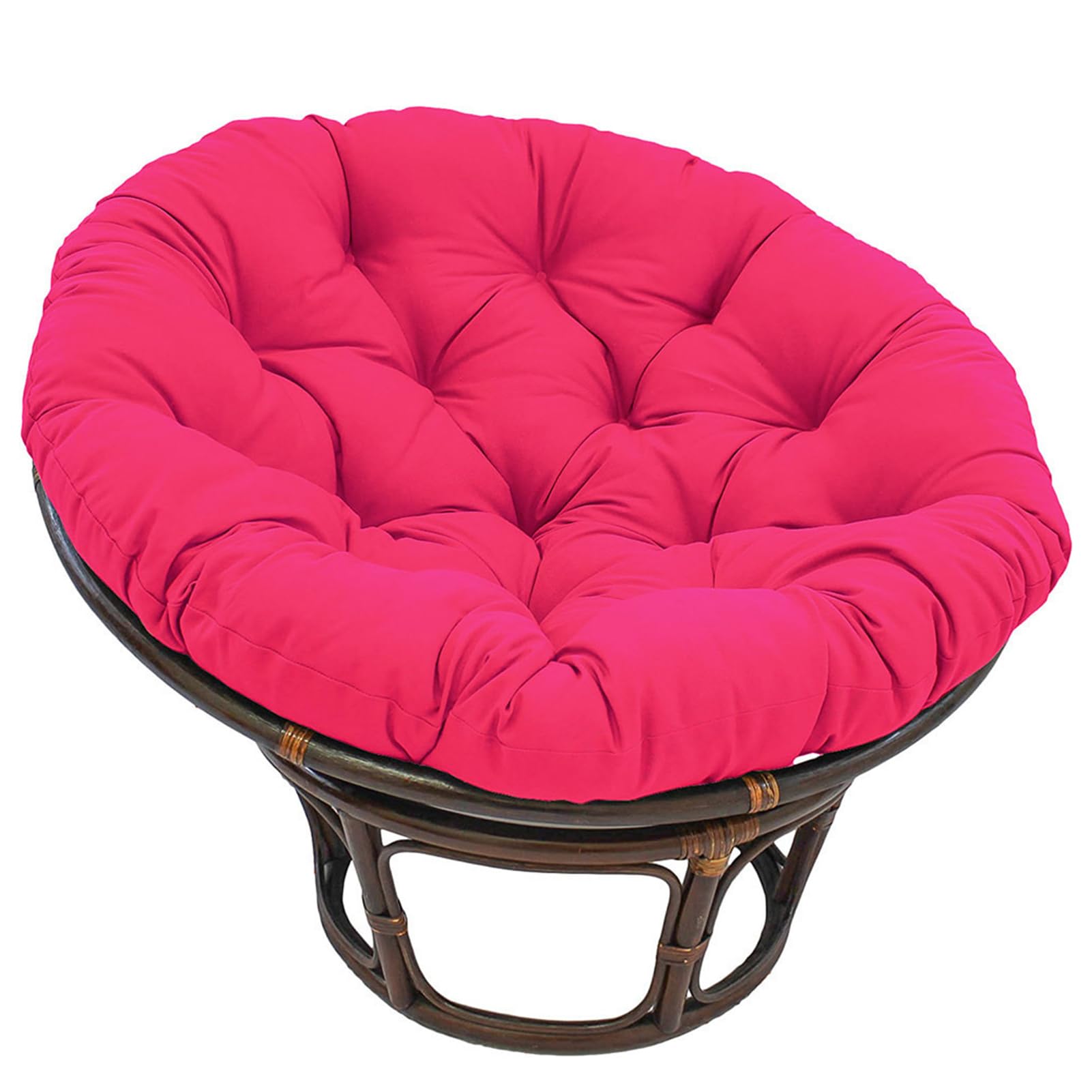 Papasan Chair Cushion Outdoor,Waterproof Hanging Chair Cushion Round Seat Cushion,Comfortable Chair Pad Removable Seat Cushion for Garden Chair, Rattan Chair,Swing Chair,Rose Red,170cm