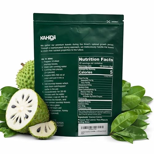 Miniatura 2 de KAHIDJI Premium SOURSOP GRAVIOLA Hojas secas para té - 4.23 oz