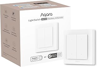 Aqara Interruptor de Luz Inteligente H2 UE (4 Elemento 2 Canales, 2 en 1 Neutro), Thread/Zigbee, Interruptor de Pared Inteligente con Matter over Thread, Compatible con Apple Home, Alexa, Google Home