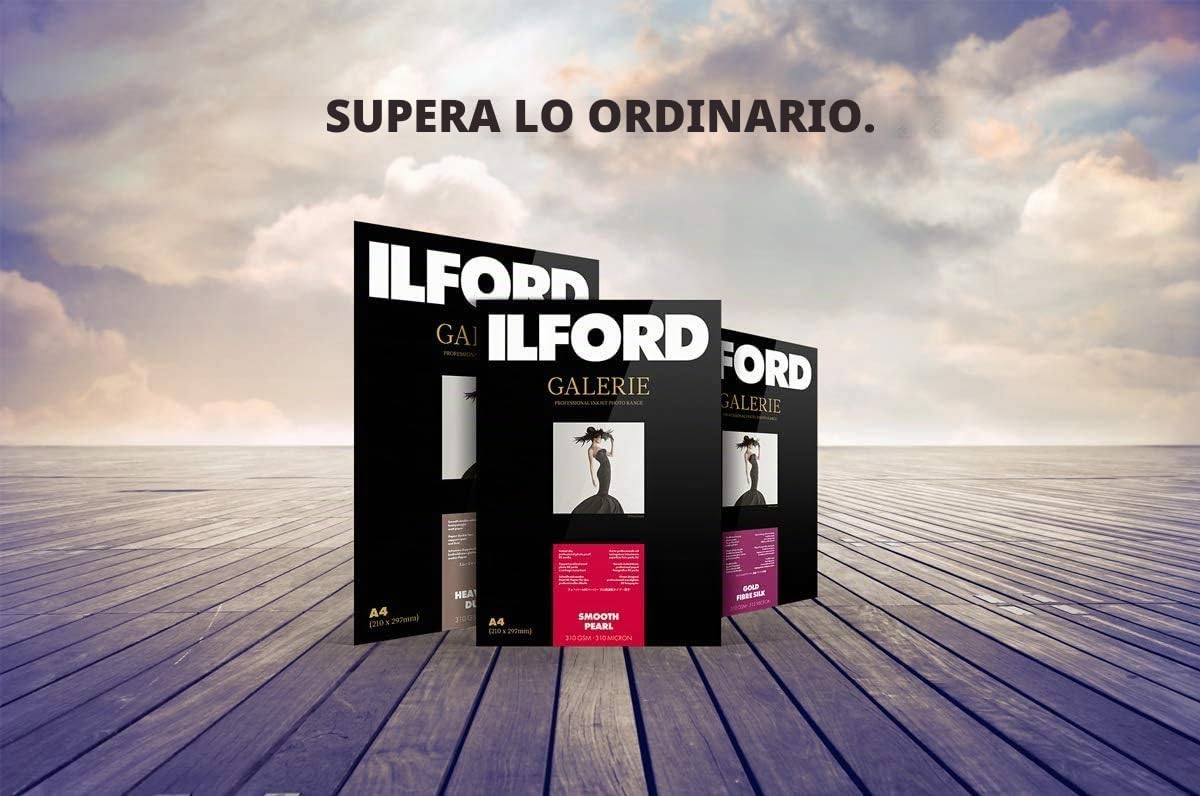 Ilford Galerie Prestige Smooth Gloss - Pack 25 Hojas de Papel A3+, Color Blanco