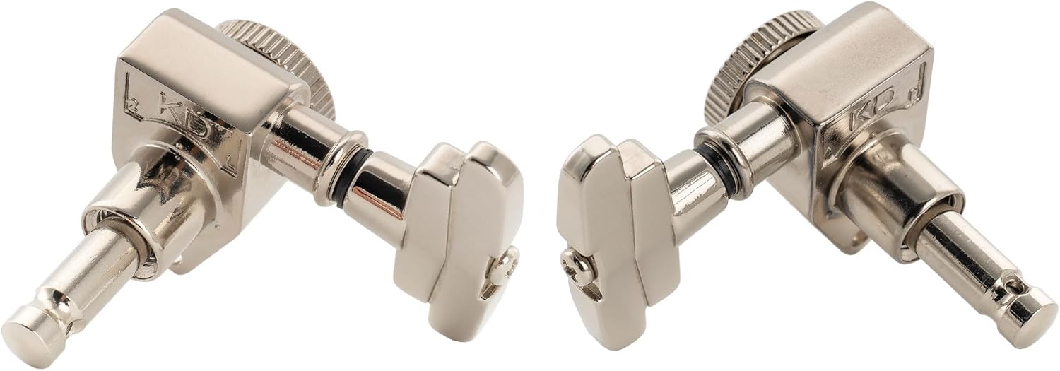 Musiclily Pro R18K 3R3L 18:1 Ratio Full Sealed Locking Machine Heads Tuners Tuning Pegs Keys with GR-Style Button for Acoustic Electric Guitar, Nickel