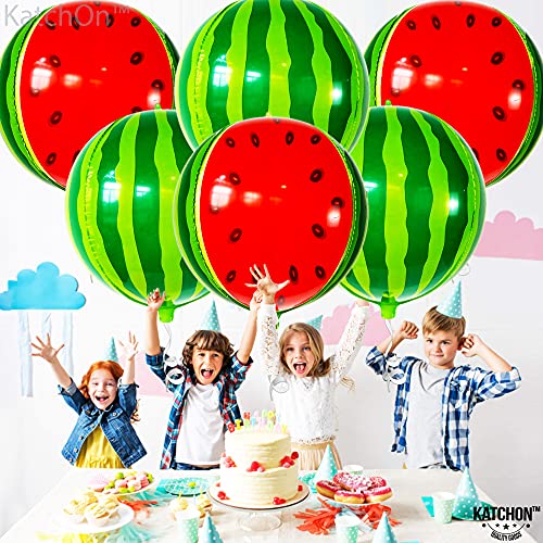 Katchon KA-GN-OR-RD-WATRFRNT Watermelon Balloons For Watermelon Birthday Decorations - Big 22 Inch, Pack Of 6 | One In A Melon Party Decorations thumb #4