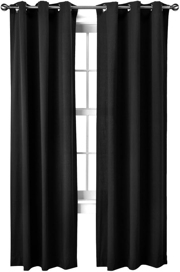 Threshold, Grayson Grommet Curtain Panel, Black, 42"W x 84