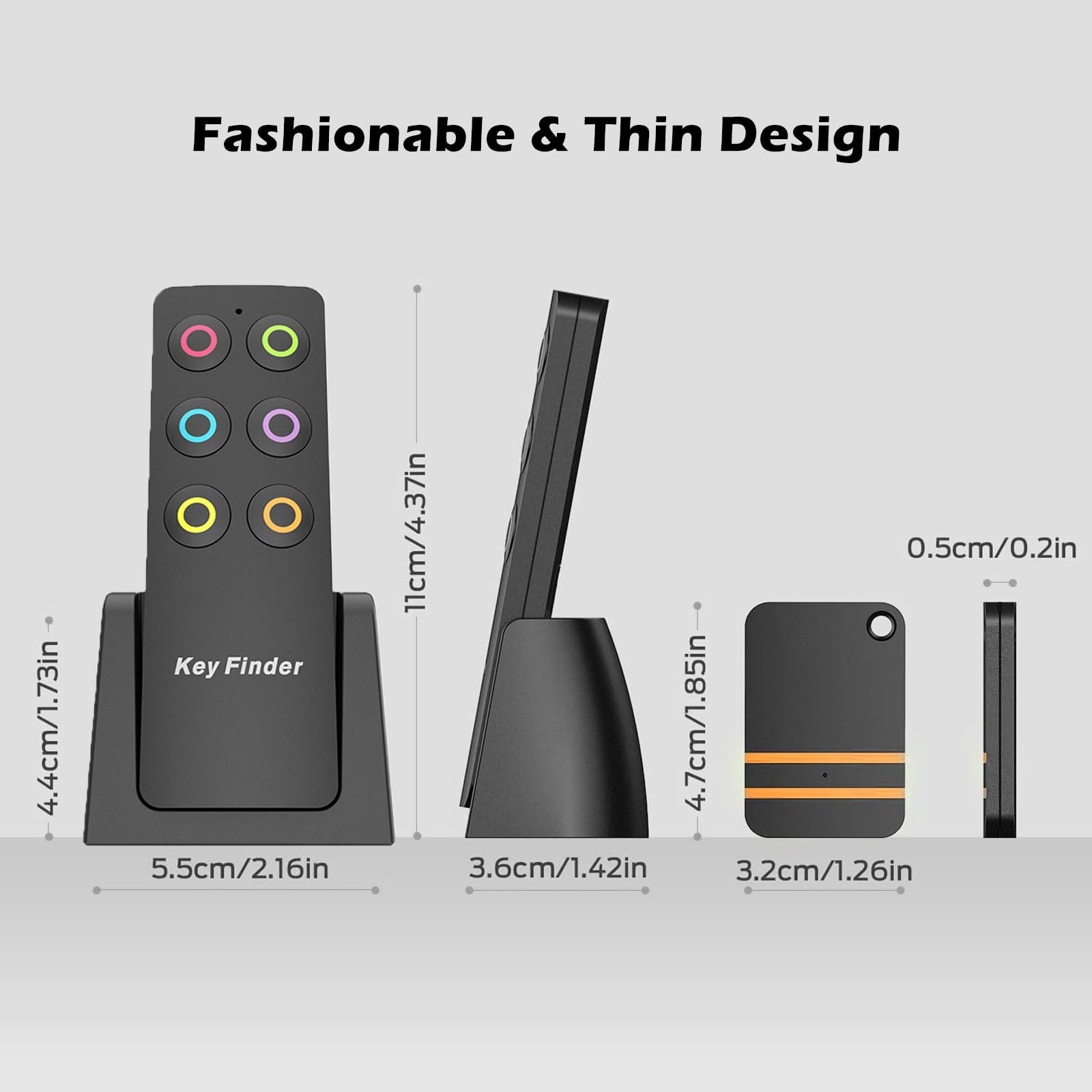 High-Volume Key Finder and Item Locator with RF Technology: 85dB+ Sound, 131ft Range, Wireless Remote Control, 6Receivers with Rings for Wallet, Keys, Pets and More