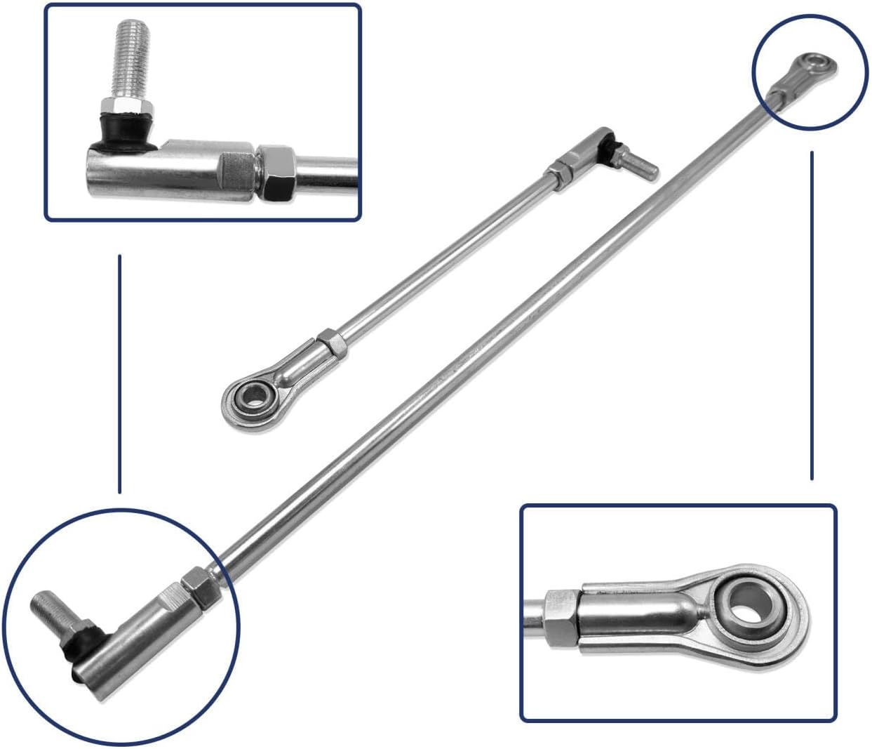 3/8-24 Short & Long Tie Rod Set w/Ends Replacement Fits Yerf Dog Go Kart Cart