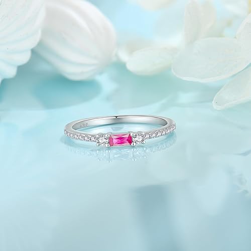 Miniatura 2 de Veshon Anillos de compromiso de plata de ley 925 para mujer, corte radiante, media eternidad, circonita cúbica, anillo de boda, anillos de promesa