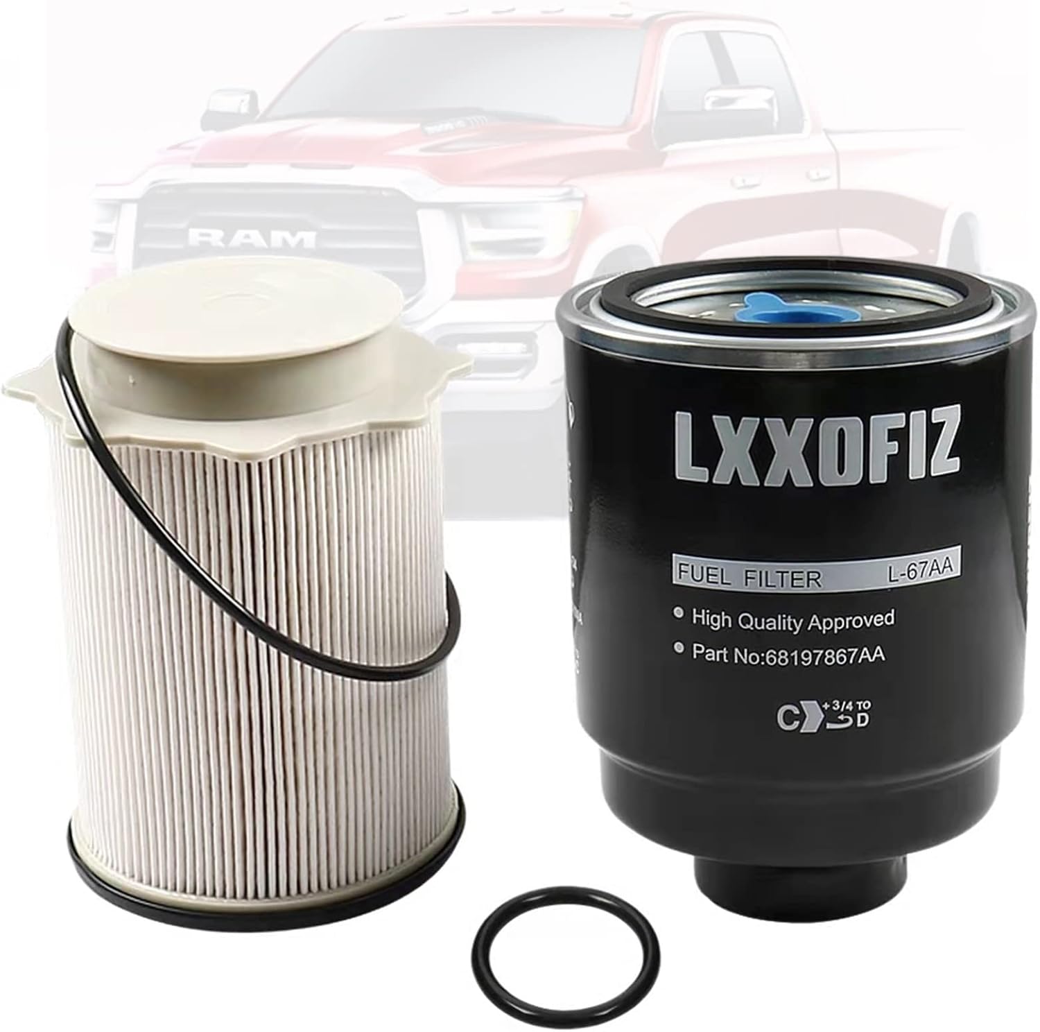 Fuel Filter Kit - 6.7L Cummins Diesel Engines - OEM Replacement 68197867AA 68157291AA - Filters Water Separator Set for 2013-2018 Dodge Ram 2500 3500 4500 5500