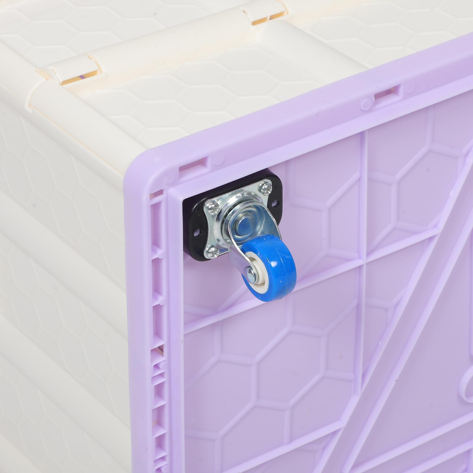 Toyvian Faltbare Aufbewahrungsbox mit Rollen und Abdeckung Mittelgroßer Rollkoffer aus Kunststoff Mobile Transportkiste für Camping Büro und Einkaufen
