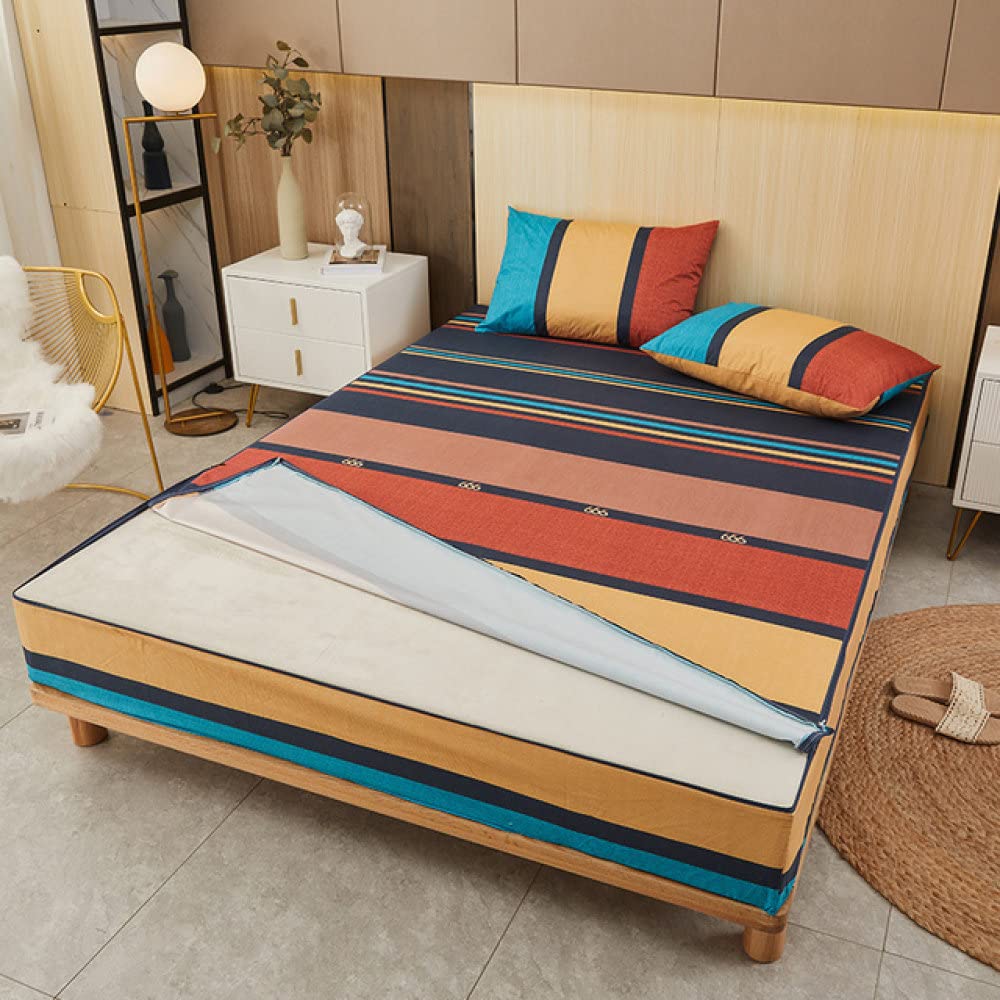 Funda de colchón con impresión, Protector de colchón Impermeable, Suave, Acogedor, Transpirable, Ajustada, sábana para Adultos, niños, Colcha, Reng zai LV tu, 160x200x20cm 1 Pieza