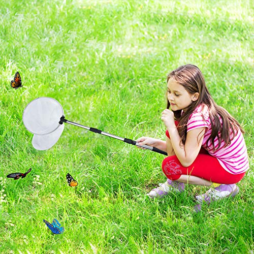 SAYAYA Telescopic Butterfly Net Fishing Nets Insect Net with 12 Inch Ring, Handle Extends to 36 Inch