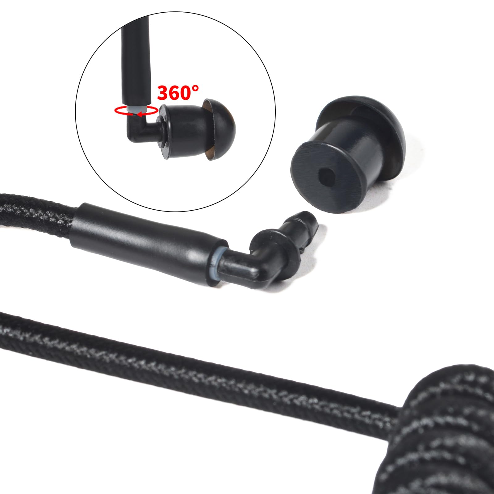 HYS Tubo acústico de Nailon. Accesorios para radiocomunicaciones, para Auriculares de policía de Seguridad (Negro) — view 3