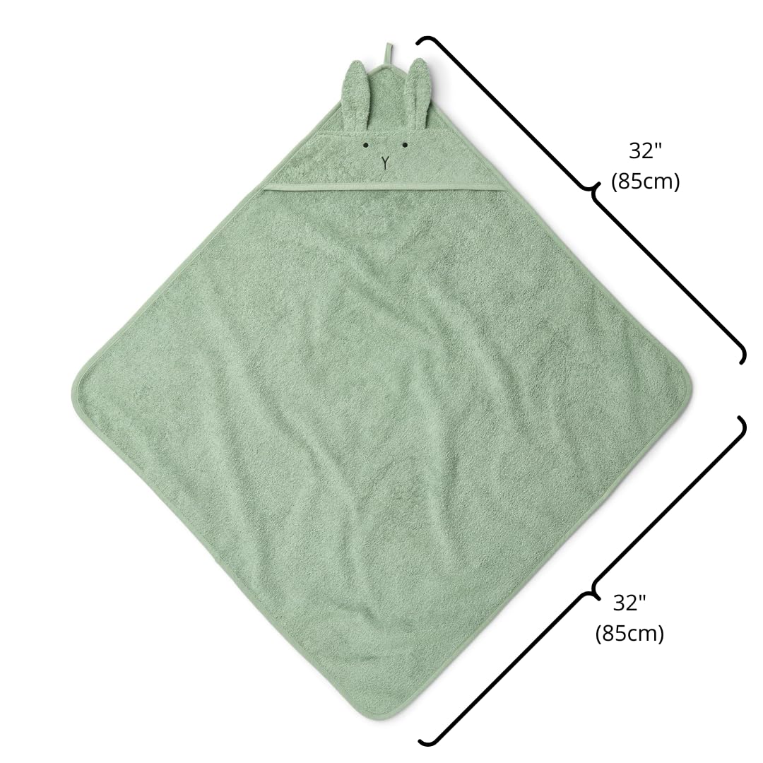 Toalla con capucha para bebé, toallas de baño de algodón orgánico, toallas para bebé, toallas de baño para bebé, 32 x 32 pulgadas, toallas de bebé súper suaves y absorbentes para recién nacidos (verde