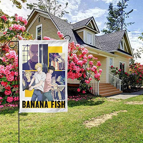 Anime Banana Fish Garden Flag Welcome Summer Vertical Double Sided Yard Flag Outdoor Decor Holiday Garden Flags For Outside Patio Porch Lawn 28"X40" #TOP2
