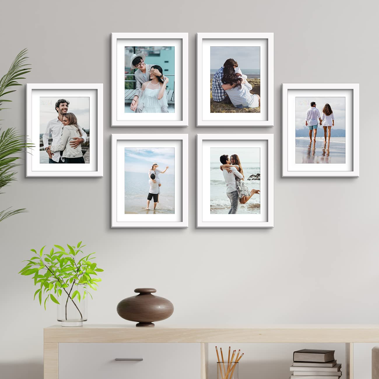 READY 2 DECOR Photo Frame Set of 6 Picture Frames for Wall Hanging