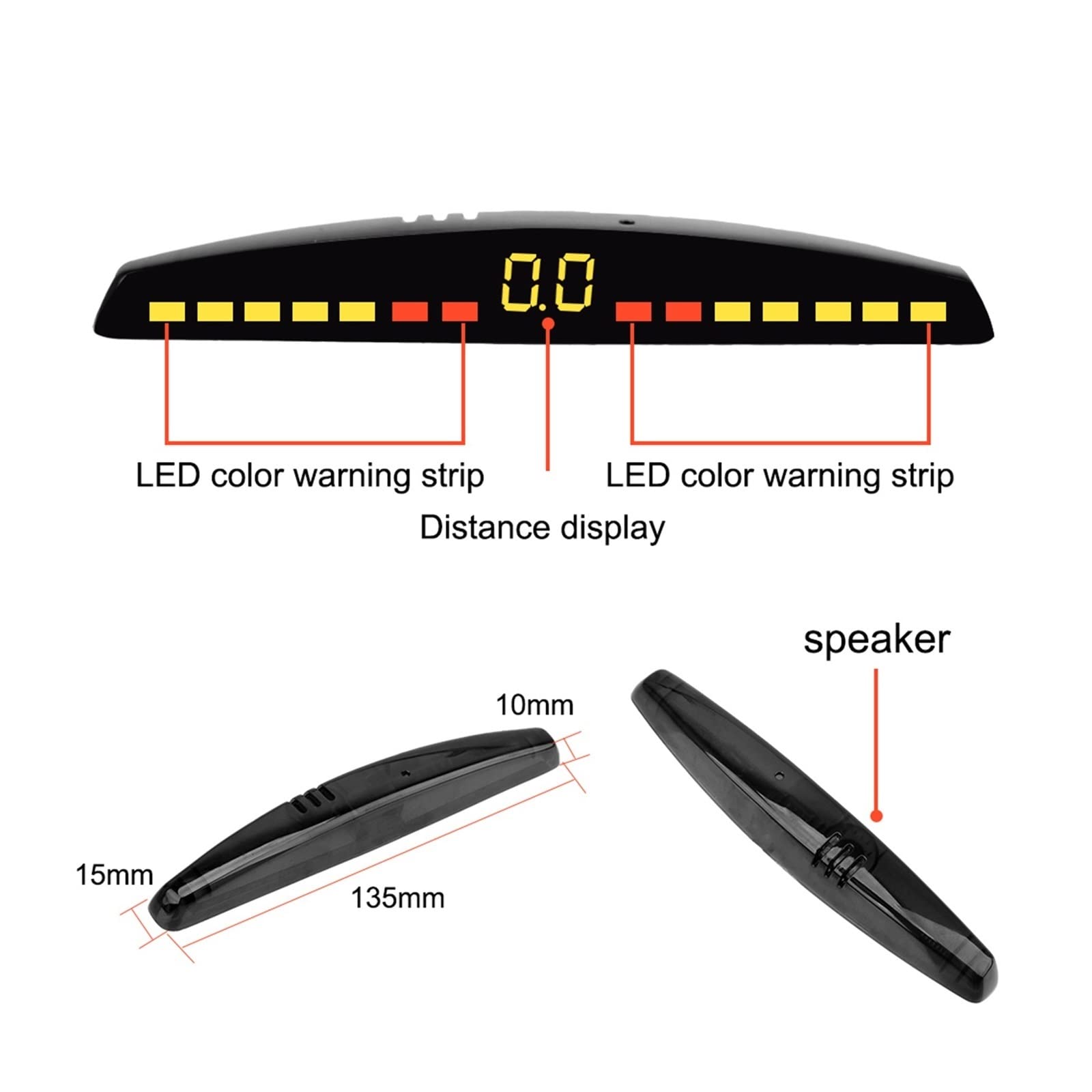 Sensores De Aparcamiento For Coche De 12V, Sistema De Monitor, Kit De Control De Distancia, Detector De Radar, Pantalla LED, Accesorios Universales For Automóviles(Gray)