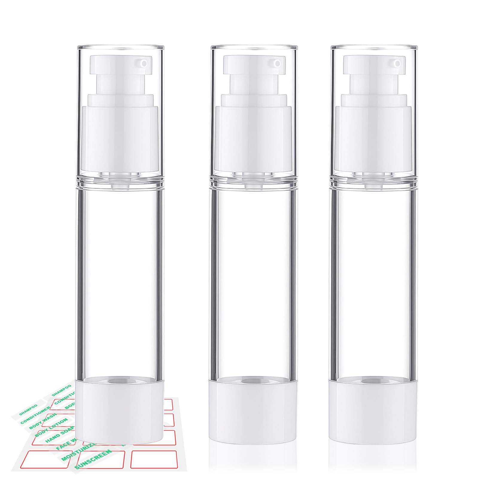 Cosywell Airless Pump Bottles 3 Pack 1.7oz Empty Moisturizer Pump Dispenser