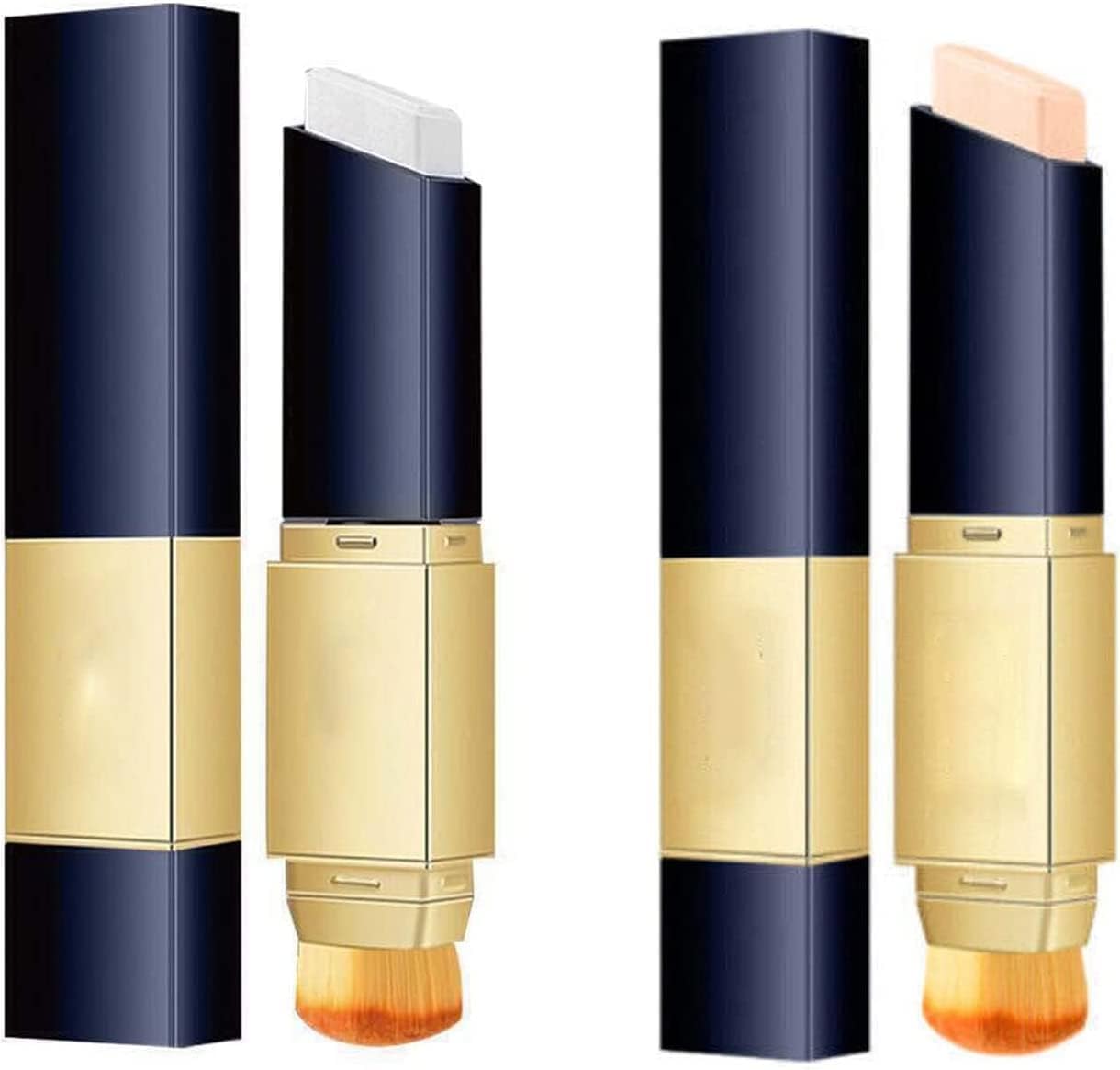 2 in 1 Foundation & Concealer Stick, Double-Head Color-Changing Moisturizing Stick, Face Foundation Concealer Stick, Hydrating Foundation Stick Full Coverage (Natural+Ivory)