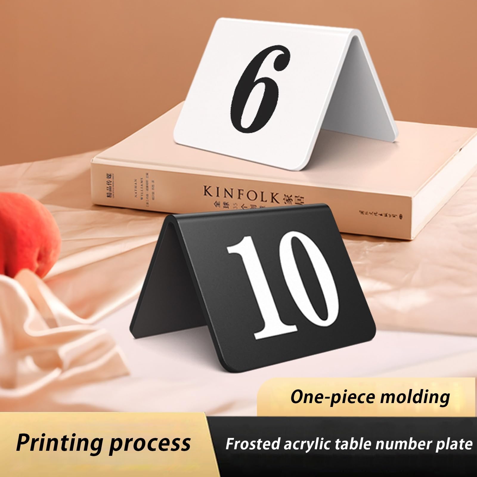 Carteles con números de mesa, Soportes for números de tienda mesa acrílico doble cara for bodas y eventos, tamaños múltiples negros transparentes(Black,46042)