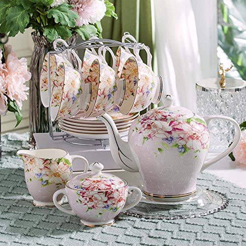 Juego de tazas de café de porcelana china europea, juego de té de la tarde, juego de café de cerámica