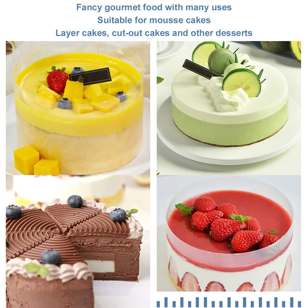 Collare per torta, nastro per avvolgere il bordo in mousse trasparente