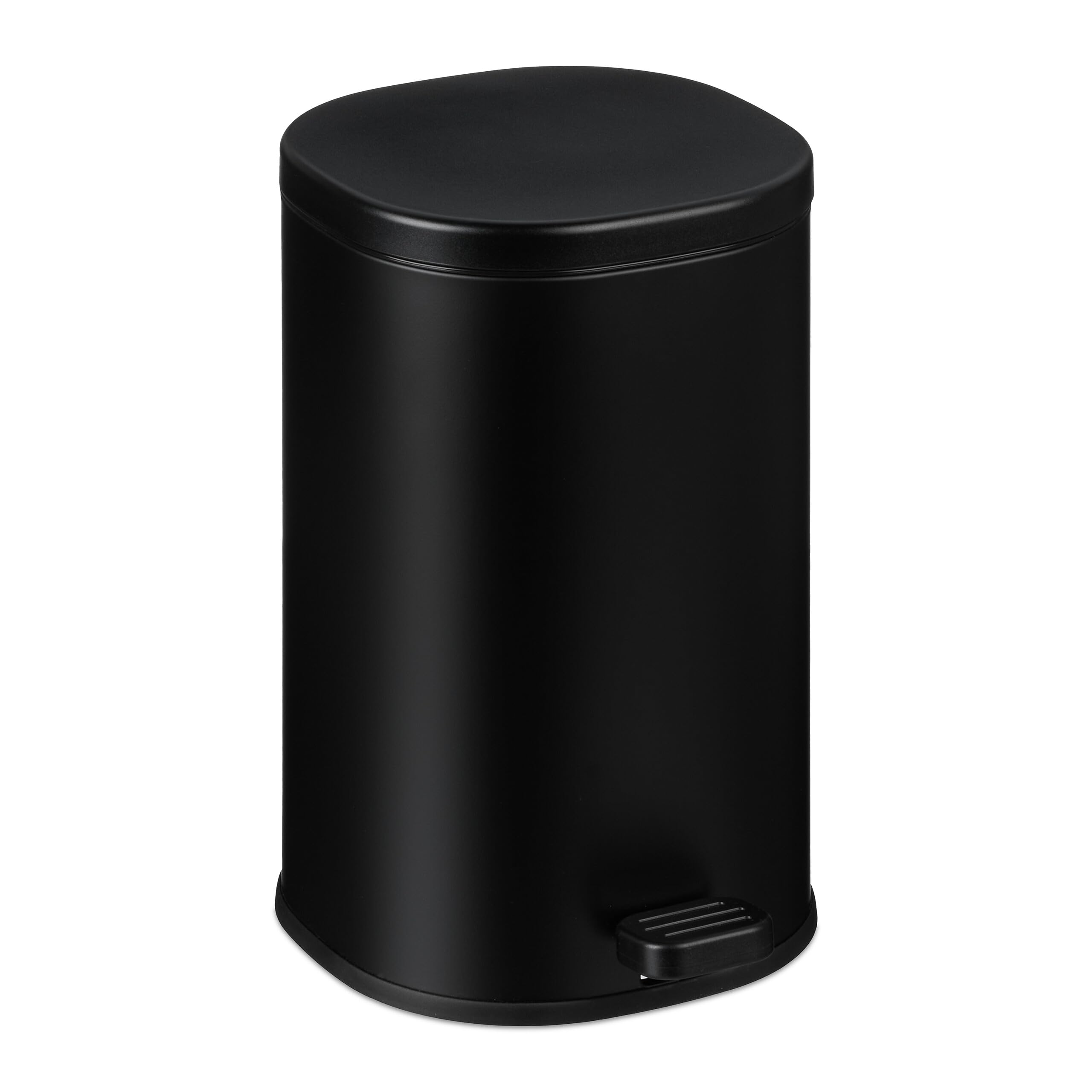 Poubelle de salle de bain avec seau intérieur amovible de 5 litres noire mate