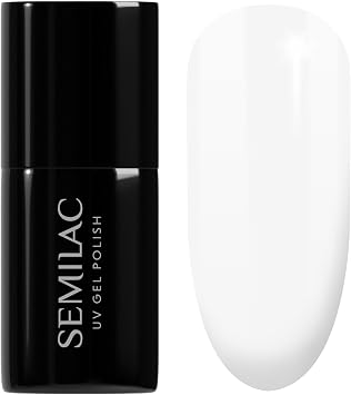 SEMILAC Gel Nail Polish 001 Strong White - Full Coverage Gel Polish - Soak Off Easy To Use LED/UV Nail Lamp - Long Lasting Manicure and Pedicure up to 3 weeks