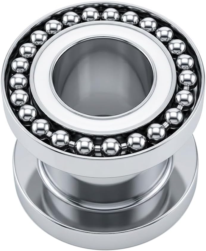 Steel Ball Loop Top on Surgical Steel Flesh Tunnel Gauge Ear Piercing Body Jewelry