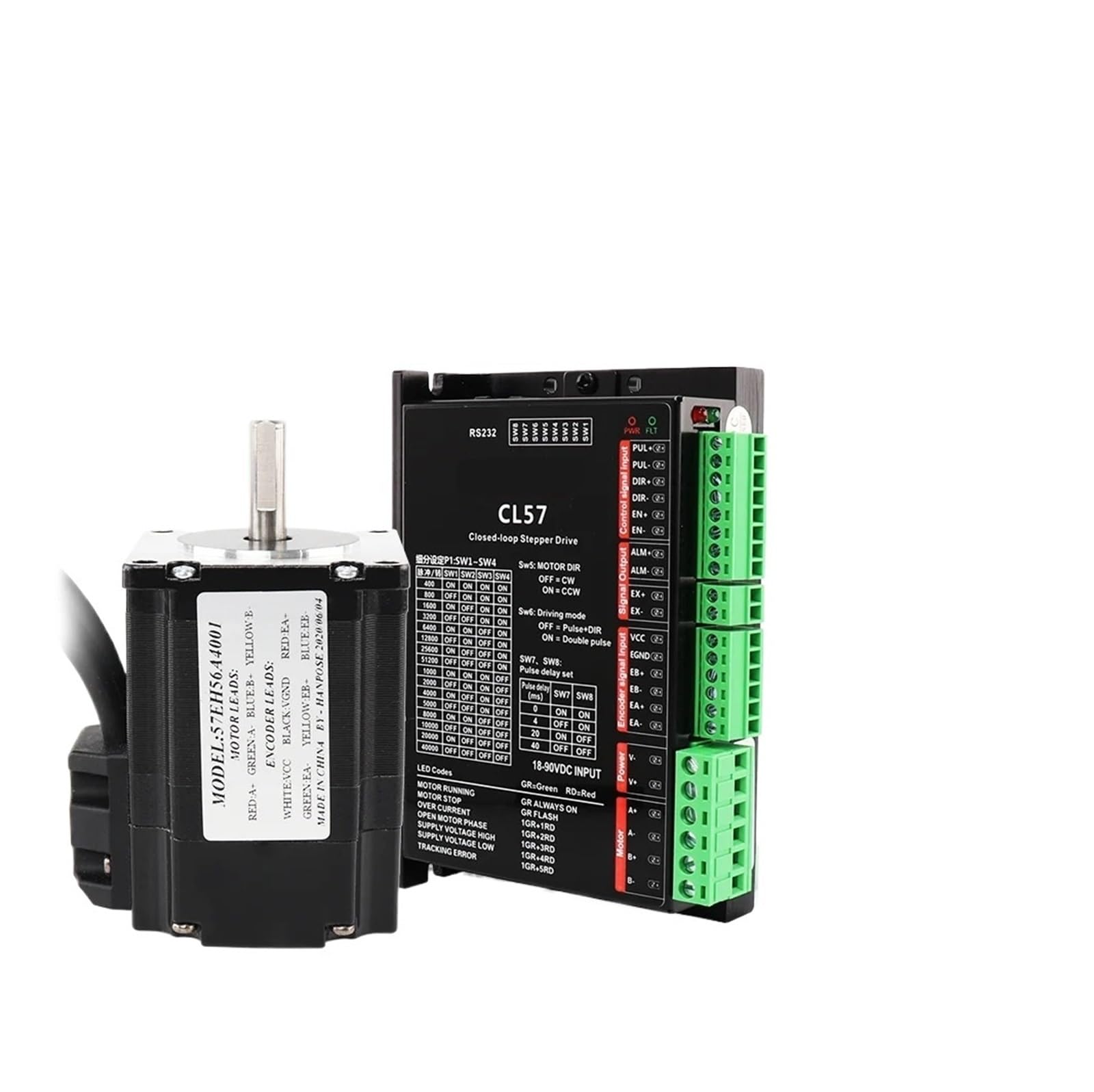 schrittmotorsatz Hybrid-Schritt-Servomotor 4,0 A 57EH56 57EH76A4001 NEMA23 Closed-Loop-Servotreiber CL57 57EH83 Motor-CNC-Controller-Kit(57EH76-CL57 Sets)