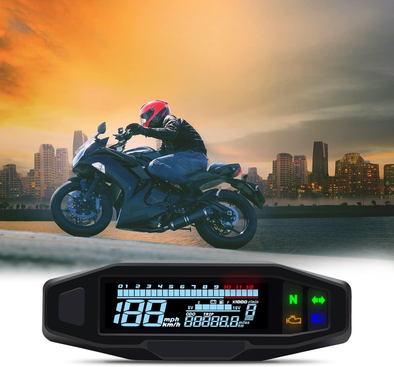 KAOLALI Digital Speedometer RPM Motorcycle Speedometer