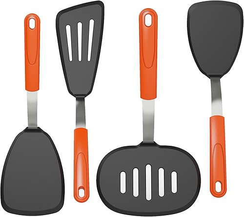Miniatura 7 de GEEKHOM - Espátula de silicona mejorada resistente al calor juego de espátulas de silicona para utensilios de cocina antiadherentes volteador de