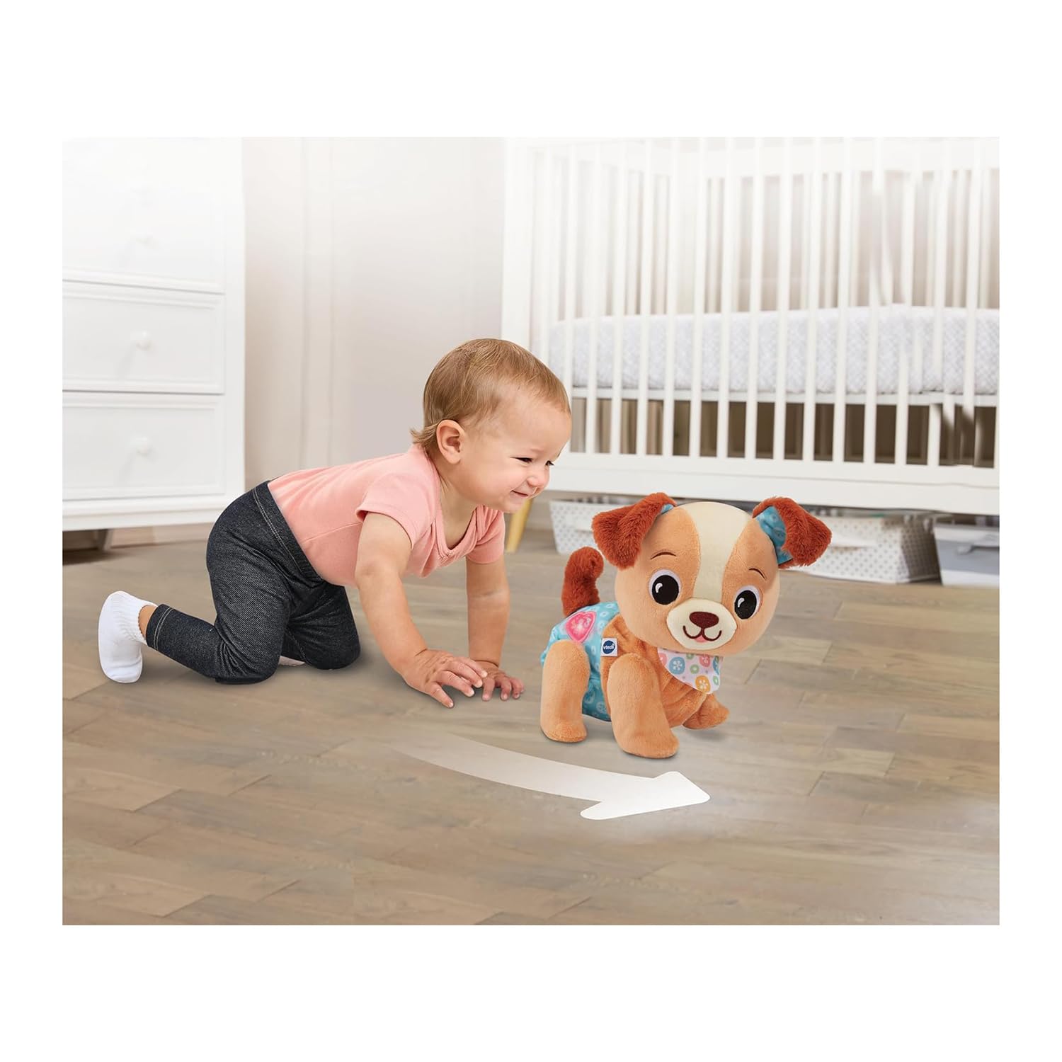 VTech Milo Scodinzolo e Cammino, Peluche Interattivo con 3 Canzoni e 15 Melodie, Coda che si Muove, Sviluppo Sensoriale, Spegnimento Automatico, Lingua Italiana, Batterie Incluse, 9-36 Mesi