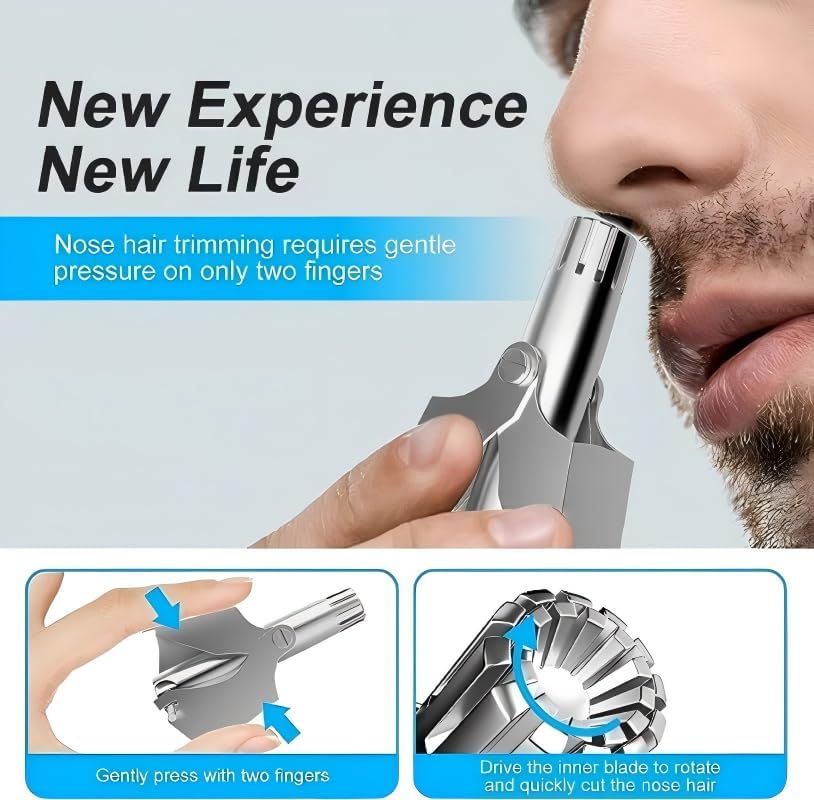Manual Nose Hair Trimmer for Men & Women - Portable & Washable