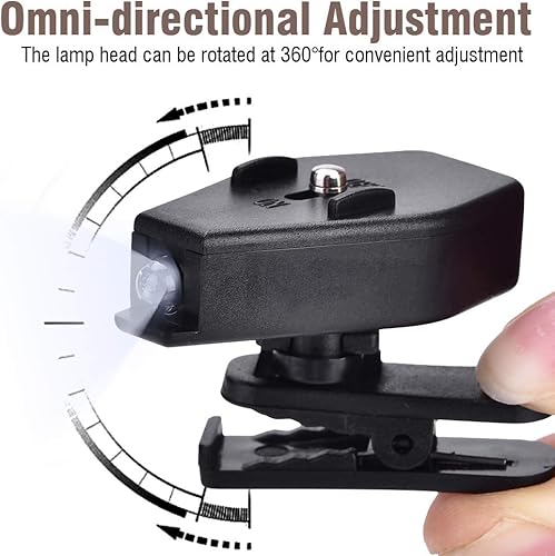 Miniatura 4 de VGEBY 1 par de luz de lectura para gafas, clip de luz LED con clip de luz para anteojos de luz linterna de lectura lámpara de noche