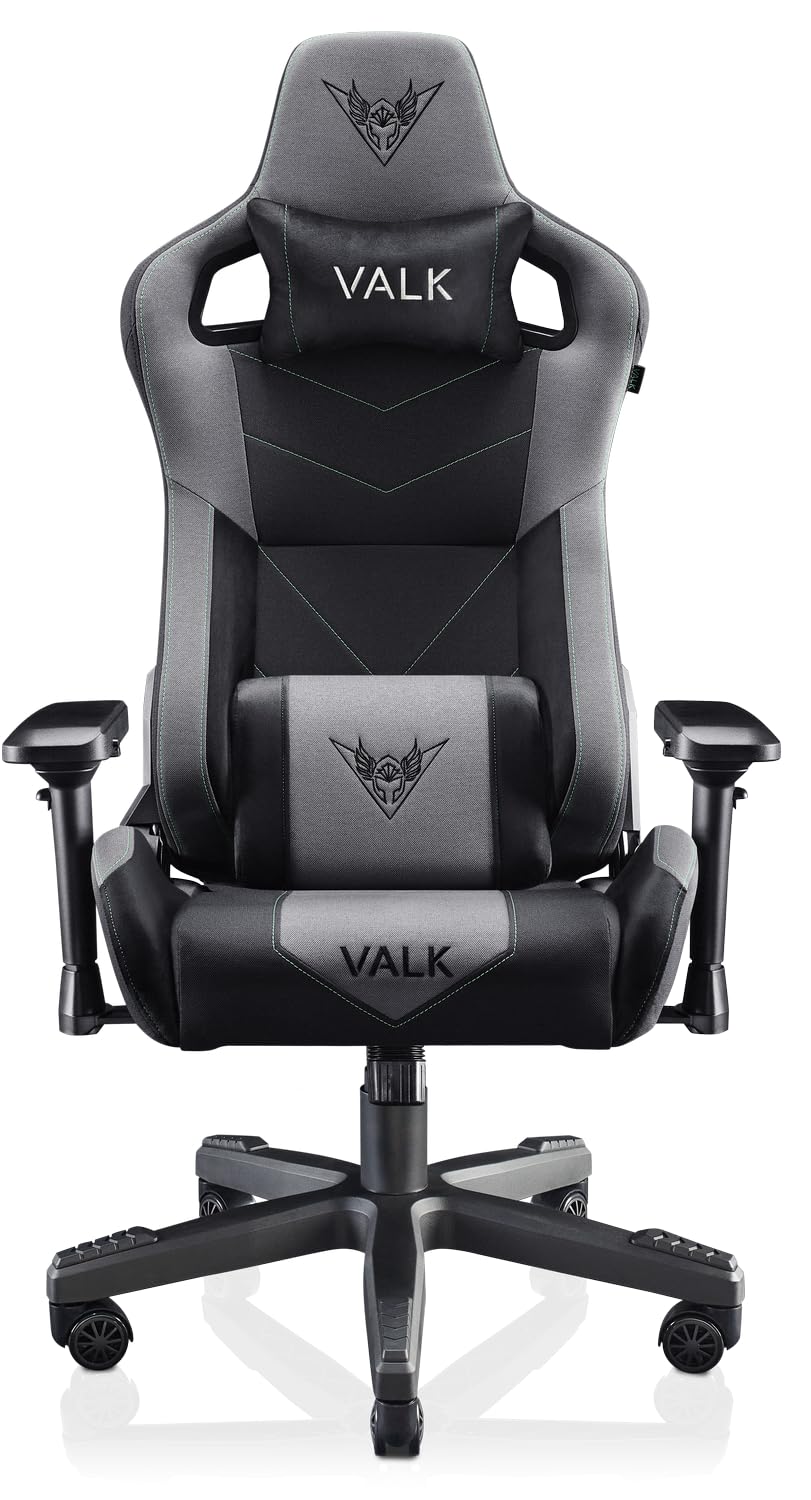 VALK Gaia - Silla Gaming de Tela Transpirable, Silla Oficina Ergonomica, Reclinable 160º, Reposabrazos 4D, Pistón Gas Clase 4, Silla Gamer Profesional (Negro Ónix)