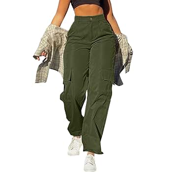 Amazon.com: Akklian Fashion Cargo Pants Women Casual High