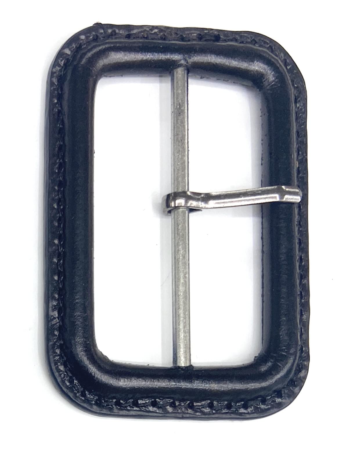 Black Leather BUCKLE SET - 2 Sizes - REAL LEATHER ,TRENCH AND RAIN COAT Buckles, Black