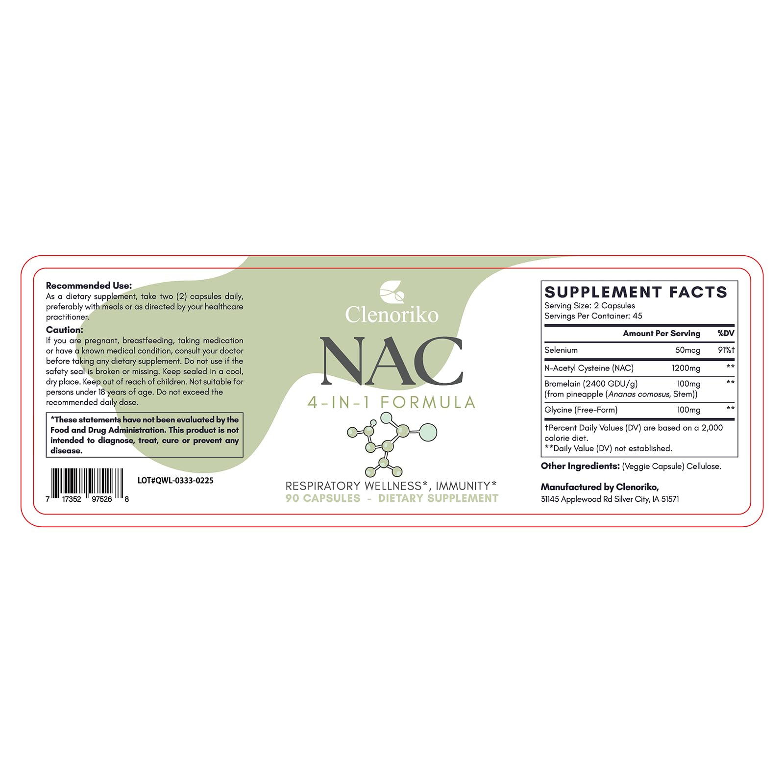 NAC Supplement 1200mg with Bromelain, Glycine & Selenium, 4-in-1 NAC Supplement N-Acetyl Cysteine for Respiratory & Airway Wellness, Glutathione Precursor, Antioxidant & Immunity*, 90 Caps — Amazon image 11