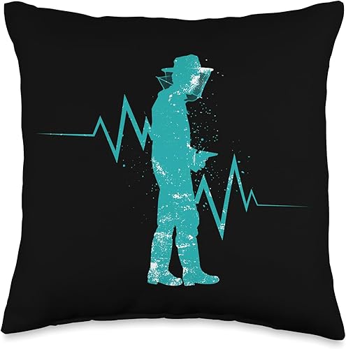 Bee Lover Heartbeat Hat Beekeeper Accessories Throw Pillow, 16x16, Multicolor