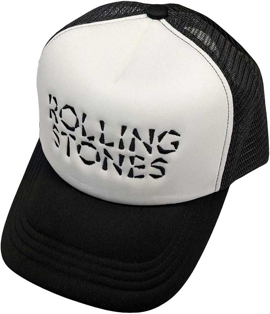 Men's Rolling Stones Hackney Diamonds Logo Trucker Cap Black & White