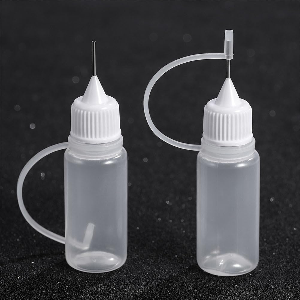 Ipetboom 15Pcs Needle Tip Glue Bottles 10Ml Precision Empty Squeeze Applicator Set for Diy Quilling Craft Adhesive Dispensing and Home Repair