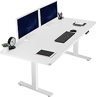 Vista 186 de VIVO DESK-KIT-1B7N-36 - Escritorio eléctrico de pie rústico de 71 x 36 pulgadas, ajuste de altura de memoria, serie 1B, marco negro con parte