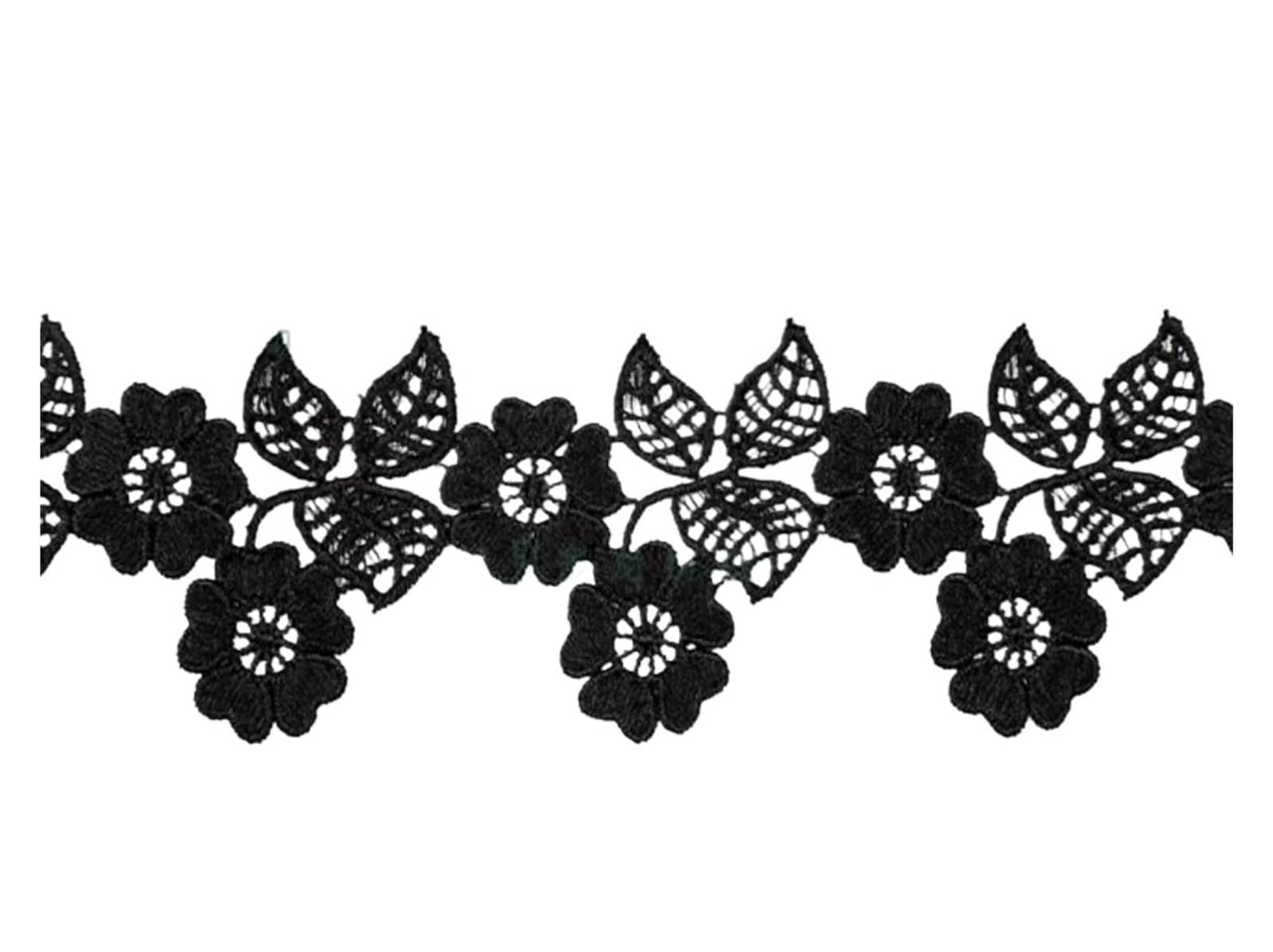 Spitzenborte, Spitzenstoff, Spitzenbordüre, Nähprojekte, Hochzeitsvorhänge, Dekoration, Scrapbooking (schwarz)