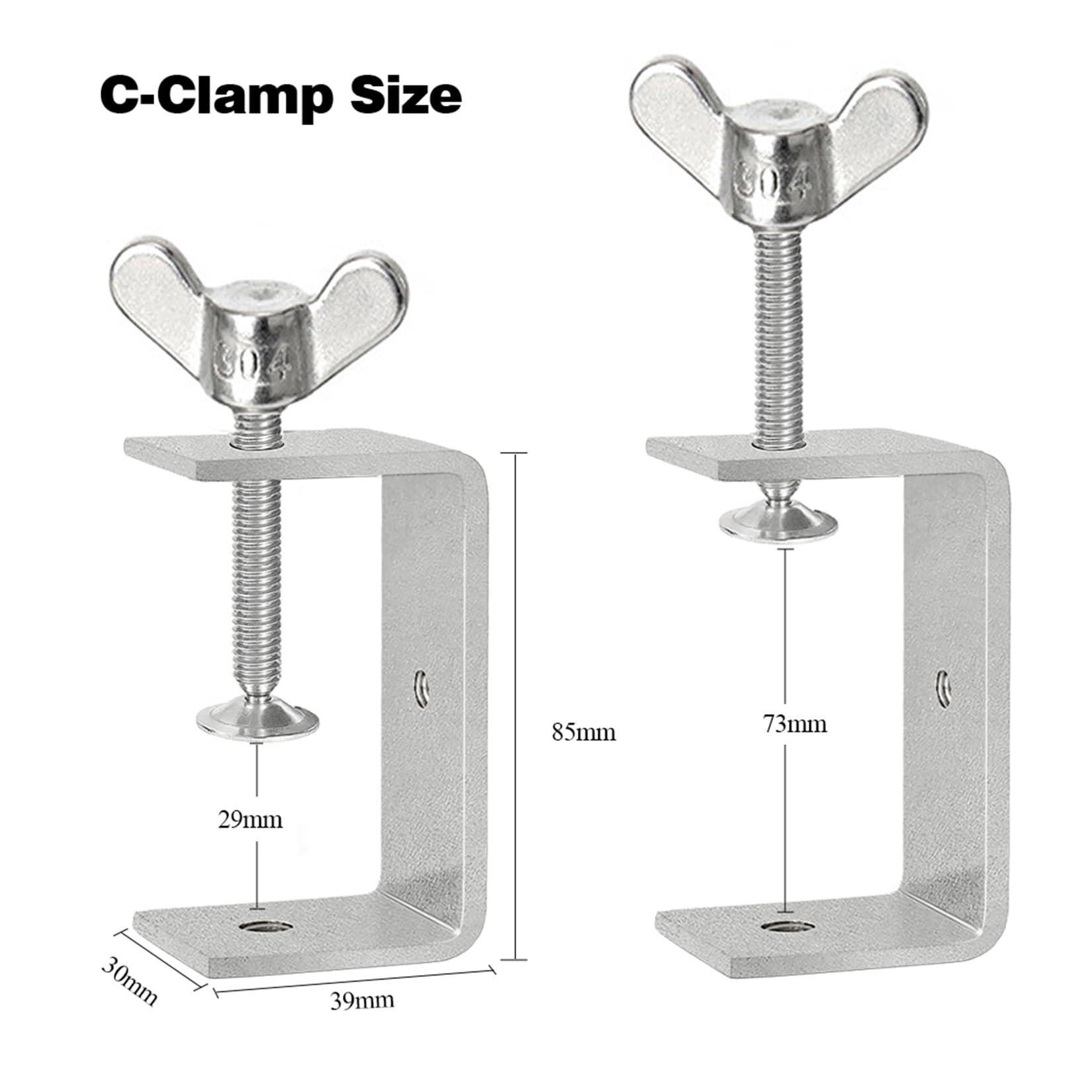 GothicBride Clamp, Pack of 4 C Clamp 85 mm, Adjustable Carrier Clamp for Clamps Welding Carpenters Clamping Range 45-78 mm - Image 2