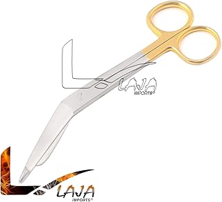 LAJA Imports TC Lister Bandage Scissors with Tungsten Carbide Inserts and Gold Rings - Perfect for EMT, Paramedics, First Aid Responders, Doctors, Nurses, Students (5.5 in.)