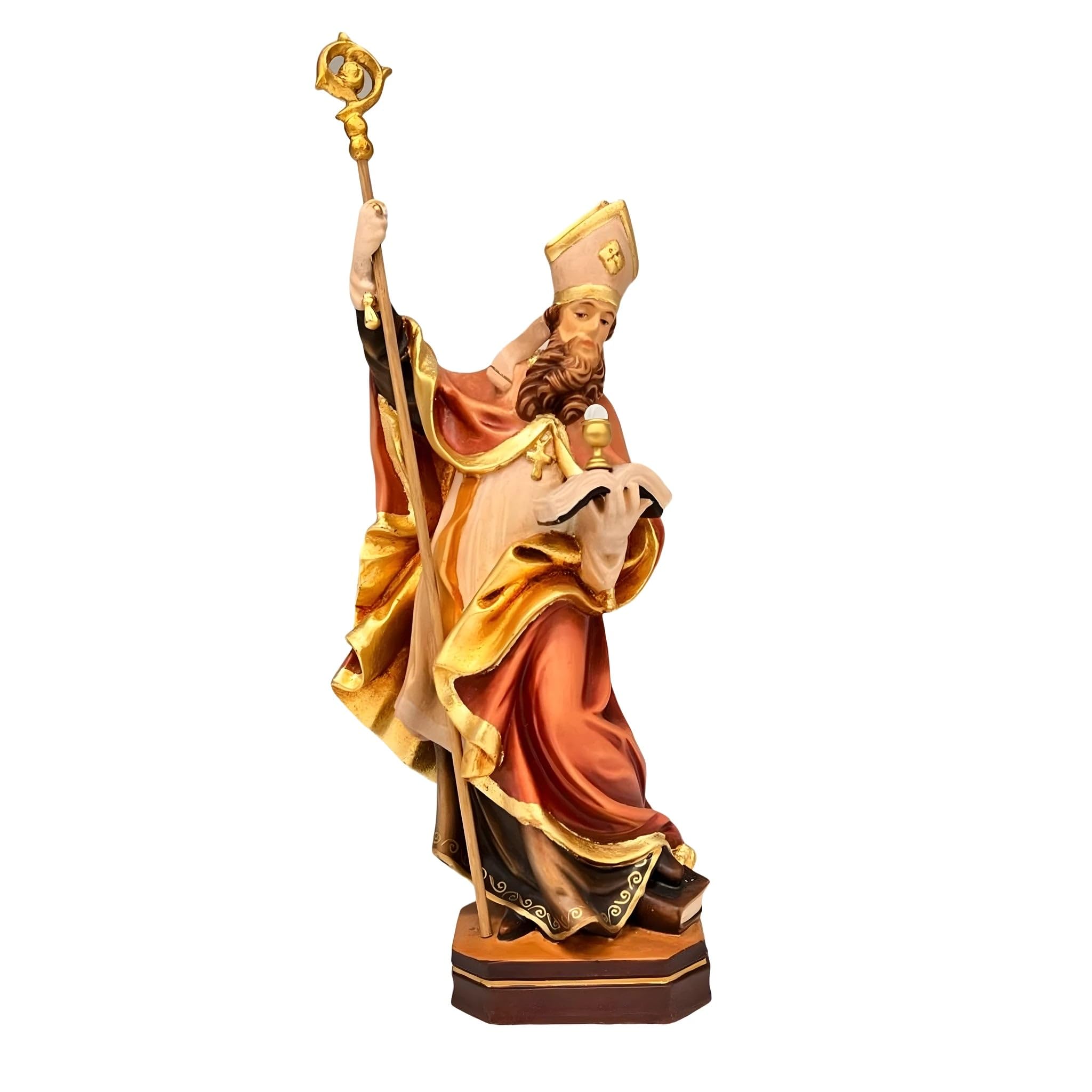 Carved Saint Norbert Statue in Natural Maple Wood by Dolfi