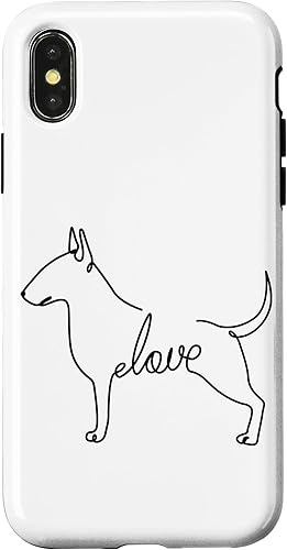 Miniatura 4 de Funda de boceto para iPhone 14 Bull Terrier Love Bully Dog Love de una sola línea